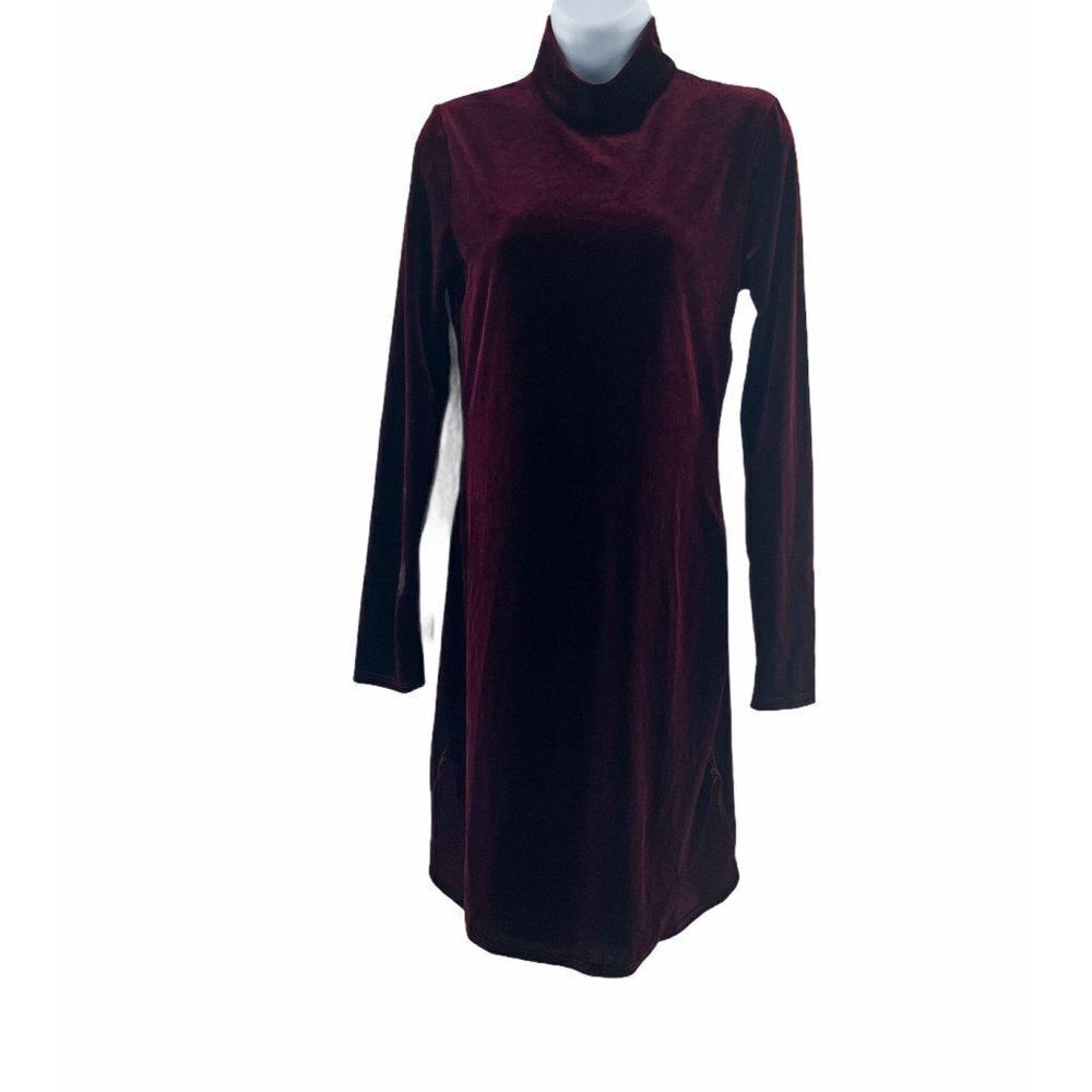 Pinklicious Velvet Mock Neck Long Sleeve Dress L
